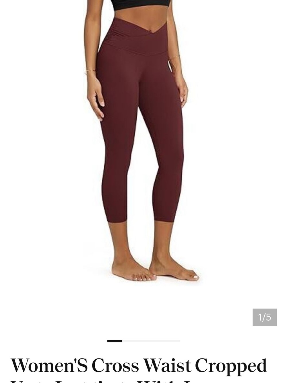DSG High-Waist Burgundy Crossover Leggings